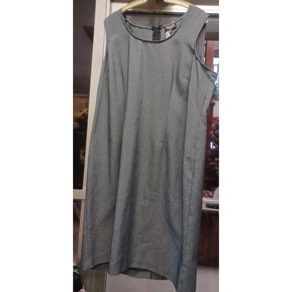 Helene Blake Petite Women's Summer Dress 16P Black White Shift Sleeveless - Picture 1 of 4